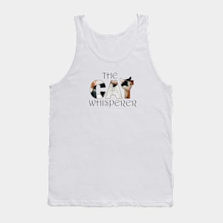 The Cat Whisperer - Black and white cat oil painting word art Tank Top